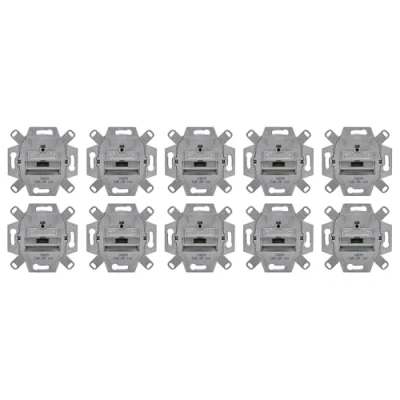 Abbildung von 10 x Rutenbeck UAE Cat. 6A iso Universal Anschlussdose/Datendose LAN 136104030, 1 fach RJ45, Gbit/s, Unterputz, geschirmt