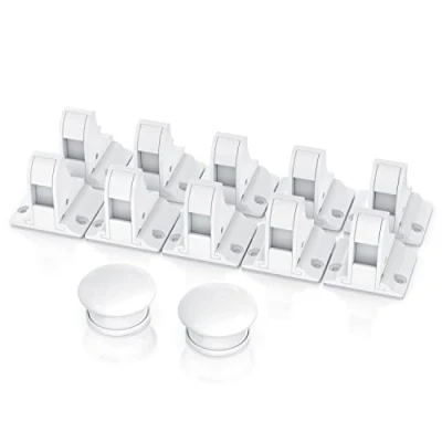 Abbildung von CSL 10x Babysicherung Schrankschloss Schranksicherung Kindersicherung magnetisch 10 Schlösser + 2 Magnet Schlüssel Schloss für Schrank und Schubladen ohne Bohren Werkzeug