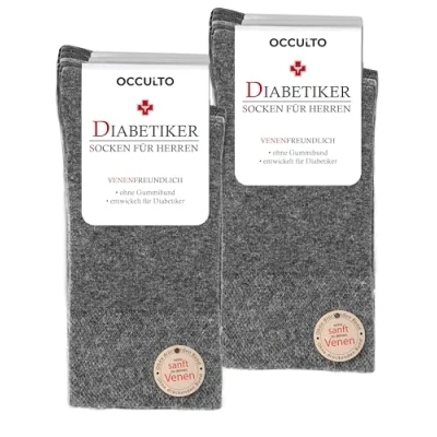 Abbildung von Occulto 10 PACK Diabetiker Socken, Herren, Größe: 39 42, Grau