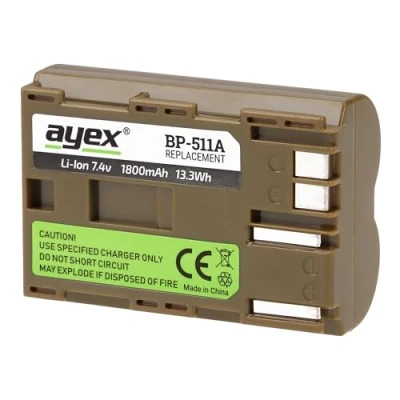 Abbildung von ayex BP 511a Akku kompatibel mit Canon EOS 10D 30D 50D 5D 300D Powershot G1 G2 G5 G6 Pro 1 UVM Langlebig &amp; zuverlässig 100%