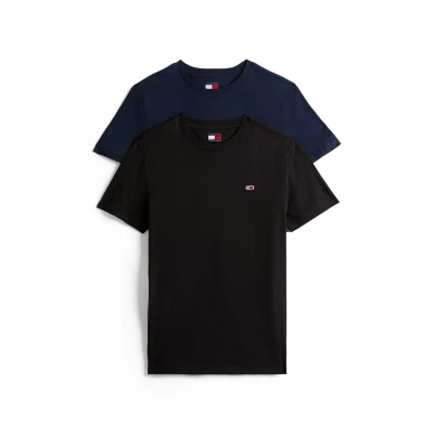 Abbildung von Tommy Jeans 2 PACK Tshirt basic, Herren, Größe: 54, Black dark night navy