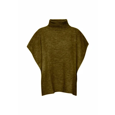 Abbildung von b.young Viksi Poncho Cape, Damen, Größe: One Size, Military olive melange