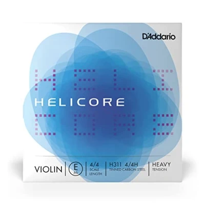 Abbildung von D&#039;Addario Helicore Geigensaiten Violine Saiten Geige 4/4 H311 4/4H Violinen Einzelsaite &#039;E&#039; verzinkter Kohlefaserstahl Heavy