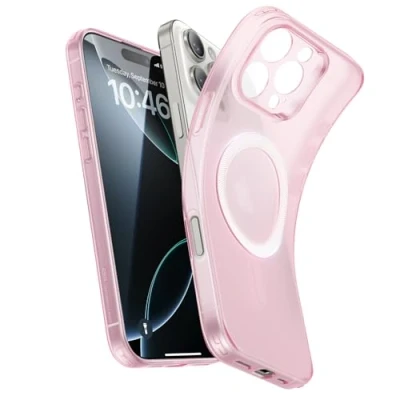 Abbildung von ESR für iPhone 16 Pro Hülle, kompatibel mit MagSafe, Kameraschutz, stoßfeste dünne widersteht Vergilbung und Kratzern, magnetische Handyhülle Pro, Rosa