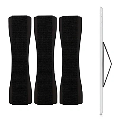 Abbildung von kwmobile 3X Tablet Fingerhalter Griff Halter Selbstklebende PC Fingerhalterung kompatibel mit iPad Samsung Sony Tablets Schwarz