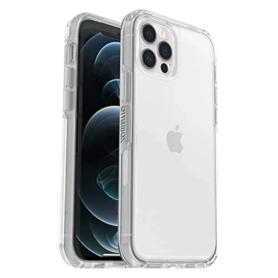 Abbildung von OtterBox Symmetry Clear Hülle für iPhone 12 / Pro, stoßfest, sturzsicher, schützende dünne Hülle, 3x getestet nach Militärstandard, Transparent, Keine Einzelhandelsverpackung