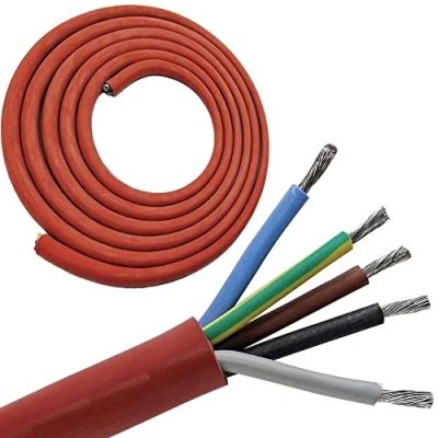 Abbildung von 3 Meter (m) Silikonkabel 5x2,5 mm² SiHF Hitzebeständige und flexible Silikonleitung Saunakabel Optimal für Saunaöfen 60C bis +180C Wärmegeräte, Scheinwerfer, Heizkraftwerke etc.