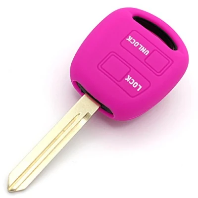 Abbildung von Schlüssel Hülle TD für 2 Tasten Auto Silikon Cover von Finest Folia (Neon Pink)