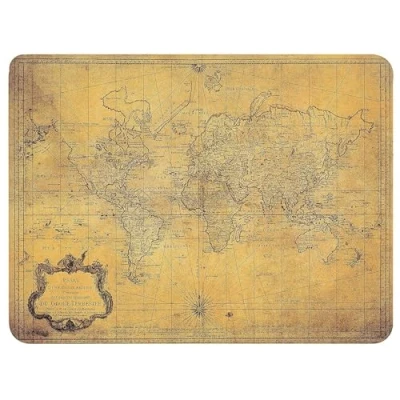 Abbildung von Silent Monsters Mauspad 240 x 200 mm Stoff Mousepad Weltkarte antik rutschfest für Gaming Büro Office Homeoffice 24 20 cm Mouse Pad Mat Mausunterlage klein alle Maus Arten