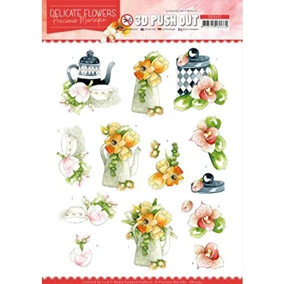 Abbildung von 3D Push Out Precious Marieke Delicate Flowers Teapot