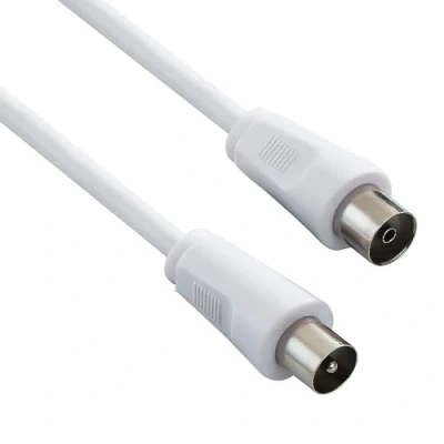 Abbildung von CABLEPELADO Antennenkabel für TV, männlich, weiblich, gerade, Koaxialkabel, TV Antennenkabel, kompatibel mit Decoder, Buchsen, 75 Ohm, weiß, 10 m
