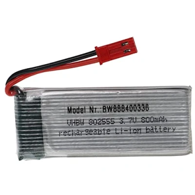 Abbildung von vhbw Akku kompatibel mit BEC Stecker für Modellbau z.B. Racing Car, Helikopter, Flugzeug (800mAh, 3,7V, Li Polymer, 58 x 25 8 mm)