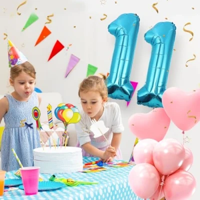 Abbildung von 11 Geburtstag Deko zahlen luftballon jahre Folienballon Blau für 11. Geburtstagsdeko Männer Frauen Ballon Zahl zum fliegt mit Helium 11.Geburtstagsparty 40&quot; 101cm