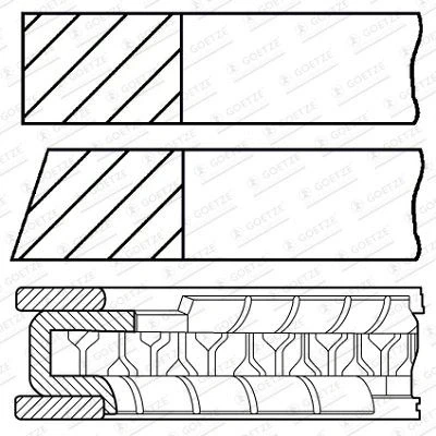 Abbildung von GOETZE ENGINE 08 422600 00 Kolbenringsatz 73 NISSAN: MICRA C+C 3, Note I