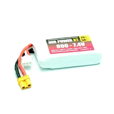 Abbildung von Red Power Modelbyggeri batteripakke (LiPo) 7.4 V 800 mAh 25 C Softcase XT30