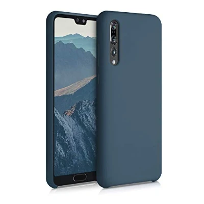 Abbildung von kwmobile Hülle kompatibel mit Huawei P20 Pro Silikon Handy Case Handyhülle weiche Oberfläche kabelloses Laden Dunkler Schiefer