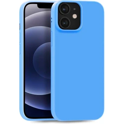 Abbildung von MyGadget Hülle kompatibel mit iPhone 12 Mini robuste Handyhülle TPU Case Slim Silikonhülle Back Cover Kratzfest Schutzhülle matt Hellblau