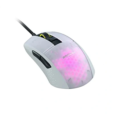 Abbildung von Roccat Burst Pro Extrem leichte Optical Gaming Maus (hohe Präzision, Optischer Owl Eye Sensor (100 bis 16.000 Dpi), RGB AIMO LED Beleuchtung, 68g leicht, Designt in Deutschland), weiß