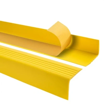 Abbildung von Quest Treppenkantenprofil Selbstklebend PVC Kunststoff Treppen Kantenschutz 50x42mm, gelb, 200cm