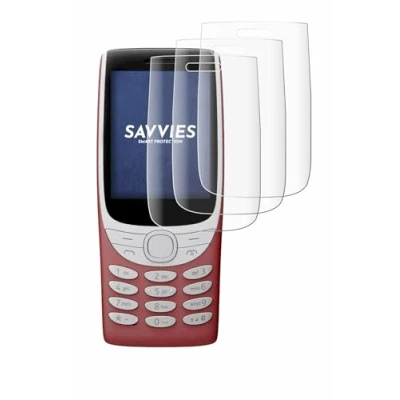 Abbildung von Savvies 4 Stück Full Screen Schutzfolie für Nokia 8210 4G Cover Displayschutz Folie [3D Curved, Transparent, Anti Fingerabdruck]