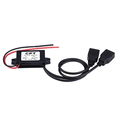 Abbildung von 12V USB hard wire car + Konvertermodul, Dual Ladeadapter 3A DC bis 5V zum Aufladen von Auto Motorradtelefonen