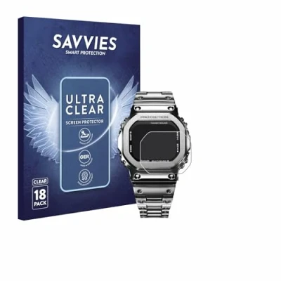 Abbildung von Savvies 18 Stück Schutzfolie für Casio G Shock GMW B5000D 1ER Displayschutz Folie Ultra Transparent