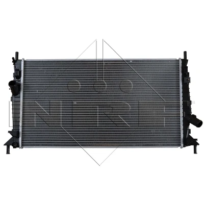 Abbildung von NRF 55327 Kühler, Motorkühlung Aluminium 672 376 24 mit Anbauteilen Kühlrippen gelötet FORD: Focus 2 Schrägheck, Kombi, C Max