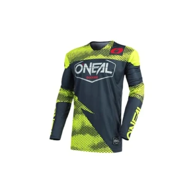 Abbildung von O&#039;NEAL Motocross Jersey MX Enduro Motorrad Schnell trocknendes Material, kragenloses Design, Athletische Passform Mayhem Covert Erwachsene Anthrazit Neon Gelb Größe M