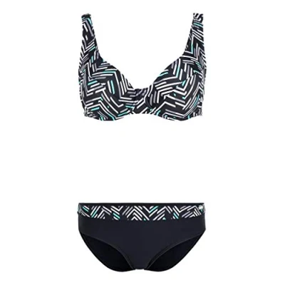Abbildung von Lascana Bikini schwarzbedruckt, Damen, Größe: 36xD, Schwarz bedruckt