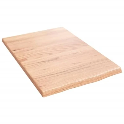 Abbildung von vidaXL Schneidebrett Waschtischplatte Hellbraun 40x60x2 cm Massivholz Behandelt, Oak Wood