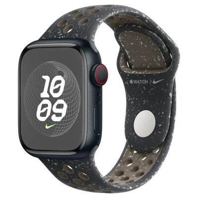 Abbildung von Apple Watch Armband Original Silikon und TPU (weich) Schwarz Geeignet für Series 1 9 / SE