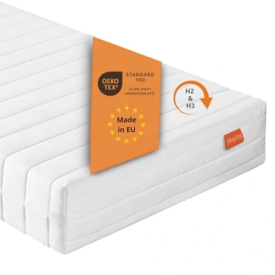 Abbildung von sleepling Matratze 90 x 200 21 cm, Rollmatratze Duo Wendematratze, Komfortschaummatratze, Made in EU, Bezug waschbar, Ökotex 100, Härtegrad 2 und 3, weiß
