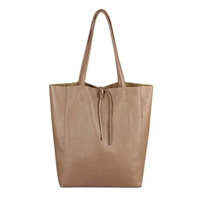 Abbildung von ITALYSHOP24 Schultertasche Made in Italy Damen Leder Tasche Schultertasche, ein Leichtgewicht, als Handtasche, Henkeltasche tragbar