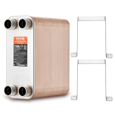 Abbildung von VEVOR 100 Plattenwärmetauscher 4x1 1/4Zoll MNPT Anschluss 316L Edelstahl