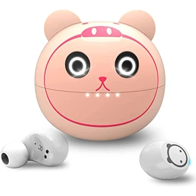Abbildung von AMAFACE Kinder Kopfhörer Bluetooth 5.0 Mädchen Kabellose mit Mic 36H Playtime IPX5 Wasserdicht LED Display USB C In Ear für Smartphones