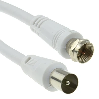 Abbildung von kenable Koaxialkabel SAT Zum TV Antenne Kabel F Stecker RF Fly Anschlusskabel RG59 2 m Weiß [2 Meter/2m]