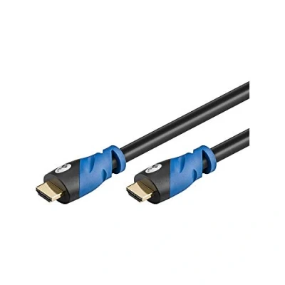 Abbildung von Goobay 72320 Premium HDMI High Speed Kabel mit Ethernet 4K, Ultra /Full HD, 3D, vergoldete Stecker 5 m schwarz