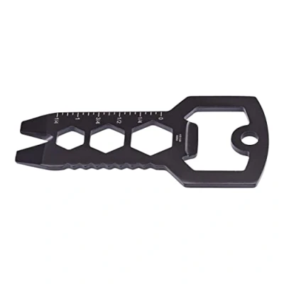 Abbildung von Herbertz Mini Tool, AISI 420 Stahl, rostfrei, 7 Funktionen, schwarze Beschichtung
