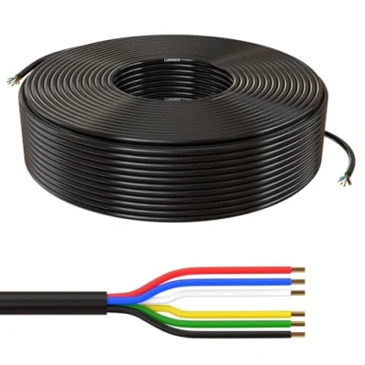 Abbildung von Lumonic 6x 0,34mm² RGBW CCT LED Steuerleitung schwarz 100m I ummanteltes 6 adriges Kabel flexibel Geschirmtes Steuerkabel, LiYY Verlängerung, Stromk