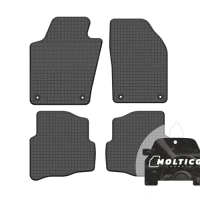 Abbildung von moto MOLTICO Gummimatten Auto, 4 teiliges Set, Allwetter Gummi Fußmatten, Antirutsch &amp; Wasserfest Autoteppiche passend für Skoda Fabia III (2014 2021)