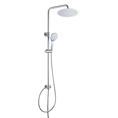 Abbildung von JOHO Edelstahl Duschset ohne Armatur, chrom Duschsystem, Regendusche set, Überkopfbrause Duschgarnitur, Kopfbrause D20cm