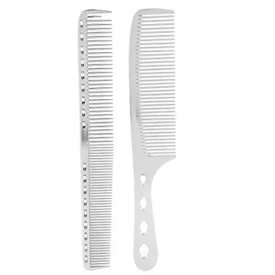 Abbildung von Broco 2Pcs / Set Haar Kamm Raum Aluminium Edelstahl Anti Statik Sparse Haircut Schönheit Werkzeug
