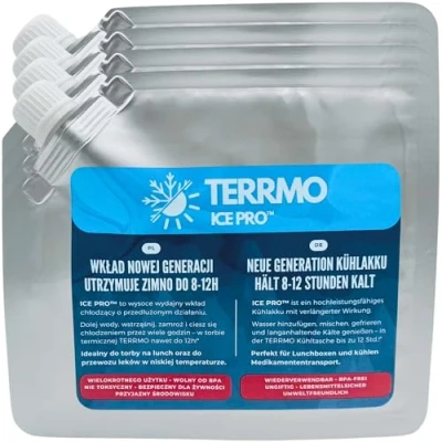 Abbildung von TERRMO Ice Pro™ Kleine Kühlakkus für Kühltasche, Brotdose, Kühlbox, Medikamenten Extra Lange Kühldauer Wiederverwendbar, Hochleistungsfähig Kühlelemente, kühlpack 350ml &amp; 19x16cm (4er Pack)