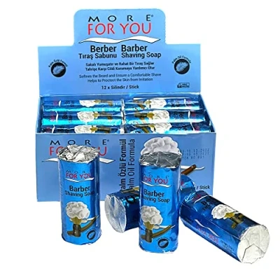 Abbildung von More For You Rasierseife mit Seifenschale 75gr erfrischende und belebende für sensible Haut Perfekt die Rasur Rasierhobel &amp; Rasiermesser 75g (12er Pack)