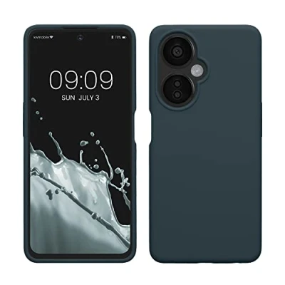 Abbildung von kwmobile Hülle kompatibel mit OnePlus Nord CE 3 Lite 5G / N30 Silikon Handy Case Handyhülle weiche Oberfläche kabelloses Laden Dunkler Schiefer