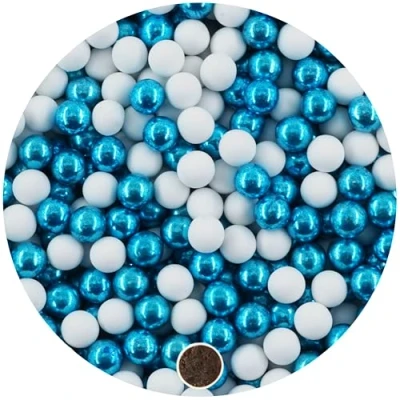 Abbildung von EinsSein 1kg Schokokugeln Mix mini weiss blau metallic 1 cm Gastgeschenke Hochzeit, Taufe, Kommunion, Konfirmation perfekt für Reagenzgläser Alternative Schokolinsen, Hochzeitsmandeln,