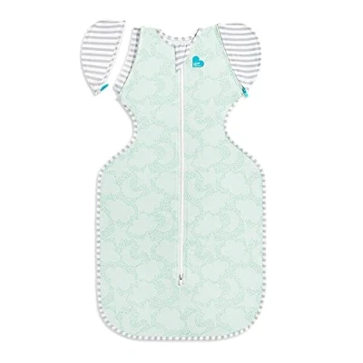 Abbildung von Love To Dream Übergang Pucksack, Baby Schlafsack, Large (8,5 11kg), ideal für moderate Temperaturen 20 24C, Arme hoch, zweiweg Reißverschluss einfaches Windelwechseln, abzippbare Flügel, Mintgrün