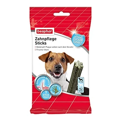 Abbildung von BEAPHAR Zahnpflege Sticks Für Hunde Bis 10kg Bekämpft Plaque Selbst Nach Dem Verzehr Mit Natürlichen Meeresalgen Ohne Zuckerzusatz Frischer Atem 1 Stick Täglich 7 Stück