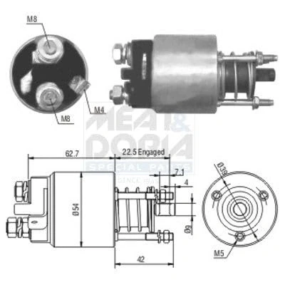 Abbildung von MEAT &amp; DORIA 12456 Sensor, Abgastemperatur AUDI: A6 C7 Avant, A4 B8 Q5