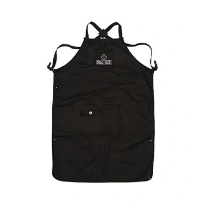 Abbildung von Muc Off Arbeitsschürze für Werkstatt Unisex Schürze Herren und Damen, Einstellbare Länge, Schwarze Damen mit Fronttasche Perfekt Schutz der Kleidung bei Fahrradreinigung